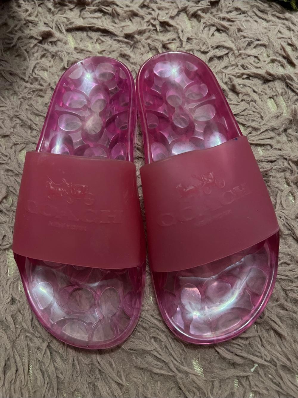 Coach Pink Jelly Slide Sandals